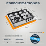 Parrilla a Gas Empotrable 4 Quemadores Acero Inoxidable | Lund 4 | FLINE - Image 3