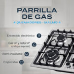 Parrilla a Gas Empotrable 4 Quemadores Acero Inoxidable | Malmö 4 | FLINE - Image 2