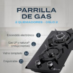 Parrilla a Gas Empotrable 2 Quemadores Vidrio Templado | Oslo 2 | FLINE - Image 5