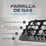 Parrilla a Gas Empotrable 4 Quemadores Acero Inoxidable | Lund 4 | FLINE - Image 4