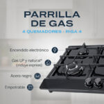 Parrilla a Gas Empotrable 4 Quemadores Acero Negro | Riga 4 | FLINE - Image 2