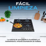 Parrilla a Gas Empotrable 4 Quemadores Acero Negro | Riga 4 | FLINE - Image 9